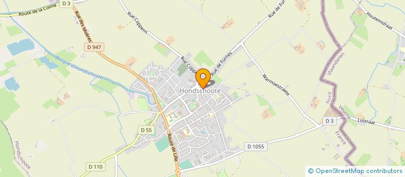 localisation de l'entreprise BOULANGERIE VERRYSER à HONDSCHOOTE