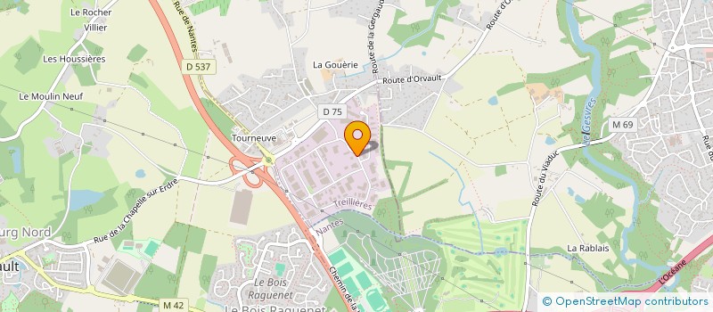 localisation de l'entreprise BOULANGERIES PATISSERIES ASSOCIES NANTES  TREILLIERES