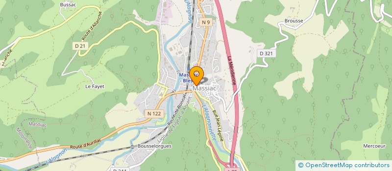localisation de l'entreprise BOULET à MASSIAC