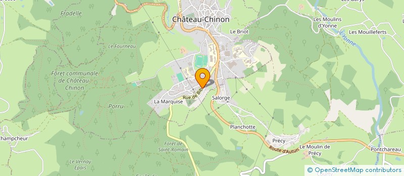localisation de l'entreprise BOURGOGNE ENVIRONNEMENT TRAVAUX PUBLICS à CHATEAU-CHINON (VILLE)