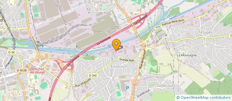localisation de l'entreprise BOURLIER MONTBELIARD à EXINCOURT