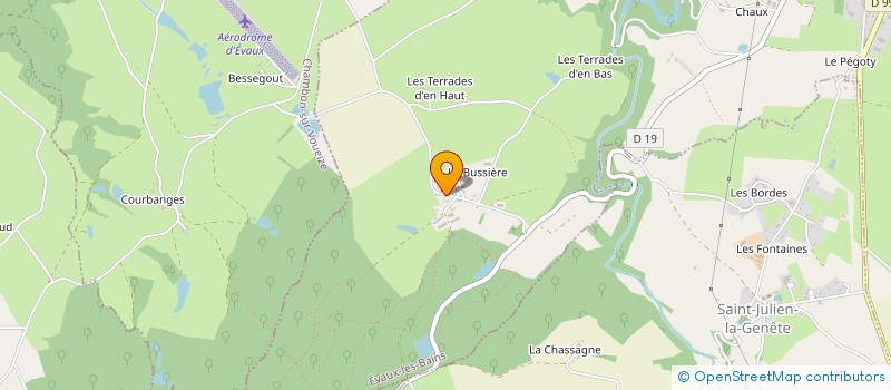 localisation de l'entreprise BOUSSAGEON HG SARL à EVAUX-LES-BAINS