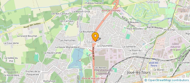 localisation de l'entreprise BOWLING DE TOURS LA PETITE ARCHE à JOUE-LES-TOURS