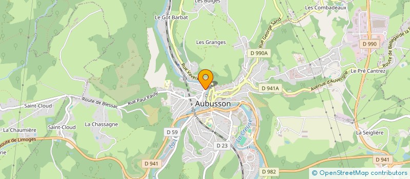 localisation de l'entreprise BOXE FRANCAISE ATHLETIC CLUB à AUBUSSON