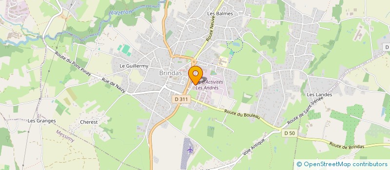 localisation de l'entreprise BOYET CHAUFFAGE SANITAIRE - B.C.S. à BRINDAS