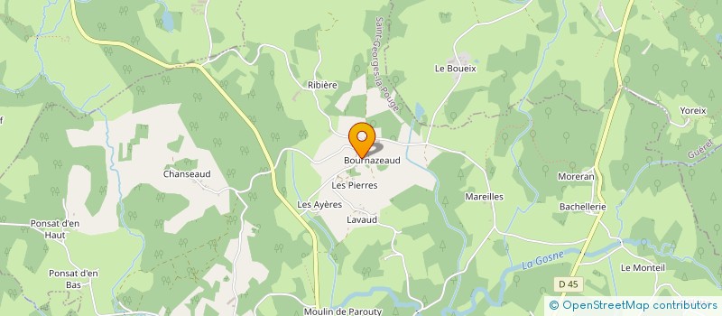 localisation de l'entreprise BP FORET 23  SAINT-GEORGES-LA-POUGE
