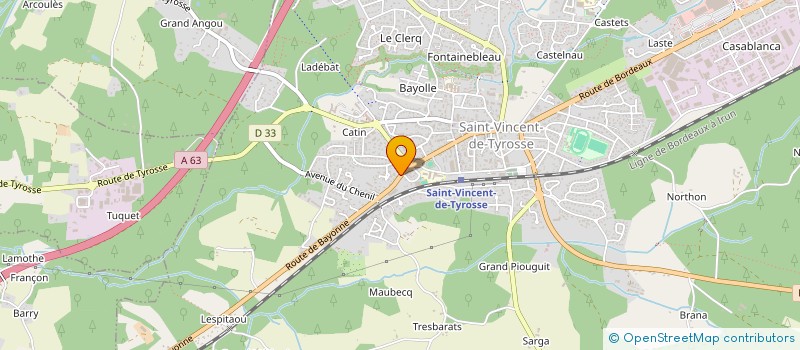 localisation de l'entreprise BP IMMOBILIER à SAINT-VINCENT-DE-TYROSSE