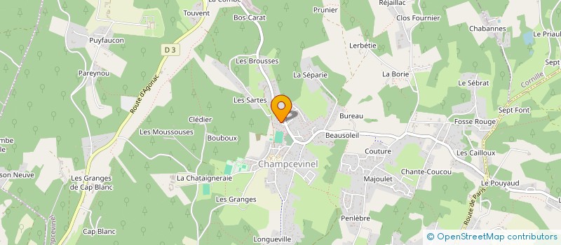 localisation de l'entreprise BP SPORT  CHAMPCEVINEL