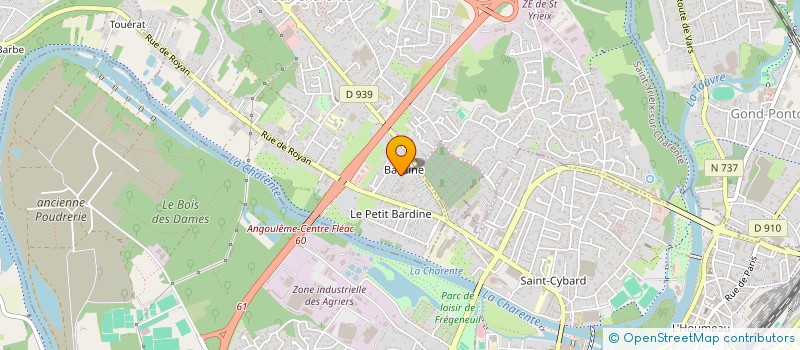 localisation de l'entreprise BPM IMMOBILIER à SAINT-YRIEIX-SUR-CHARENTE