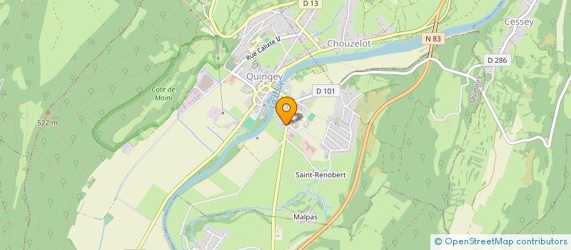 localisation de l'entreprise BRASSERIE AMEDEE CABOUT  QUINGEY