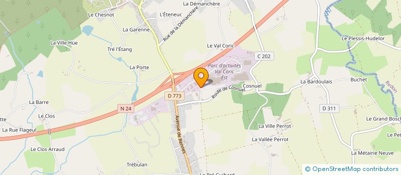 localisation de l'entreprise BRASSERIE LA TETE DURE  GUER