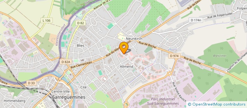 localisation de l'entreprise BRAUN ET BALTES DISTRIBUTION à SARREGUEMINES