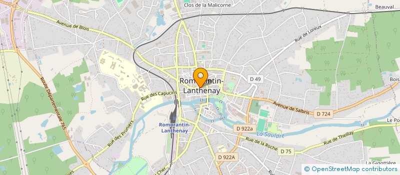 localisation de l'entreprise BREBANT COIFFURE à ROMORANTIN-LANTHENAY