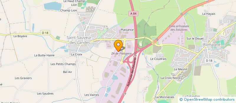 localisation de l'entreprise BREIZH EMBALLAGE à SAINT-SAUVEUR-DES-LANDES