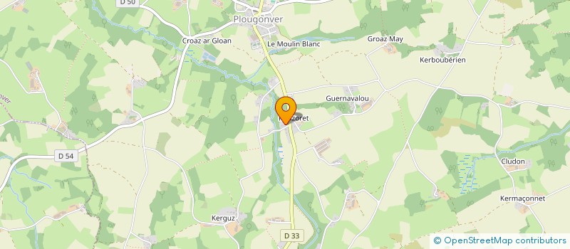 localisation de l'entreprise BREIZH GLOAN à PLOUGONVER