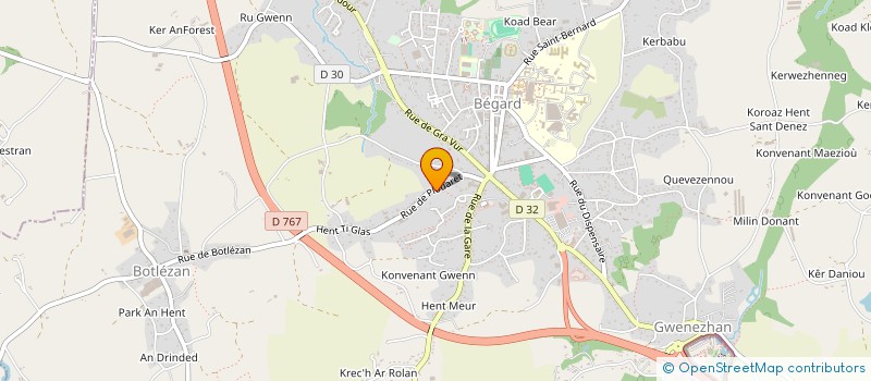 localisation de l'entreprise BREIZH OLYMPIQUE CAOUENNEC-LANVEZEAC à BEGARD