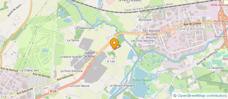 localisation de l'entreprise BREIZHCAB LIMOUSINE à MORDELLES