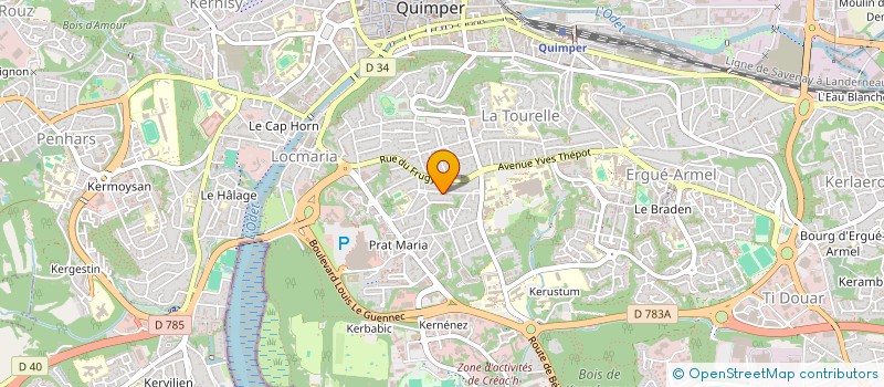localisation de l'entreprise BREIZIWAN à QUIMPER
