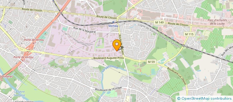localisation de l'entreprise BRELET - SORECO à VERTOU