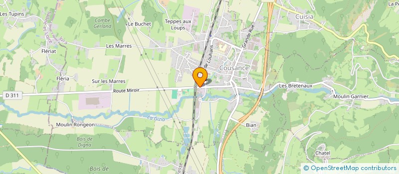 localisation de l'entreprise BRESSE REVERMONT AMBULANCES SERVICES  COUSANCE