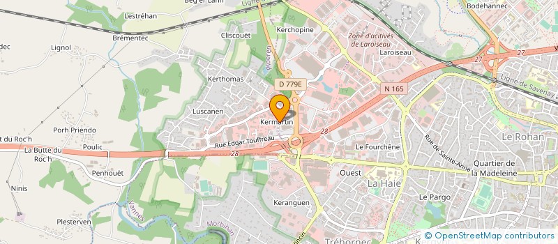localisation de l'entreprise BRETAGNE AUTOMOBILES à VANNES