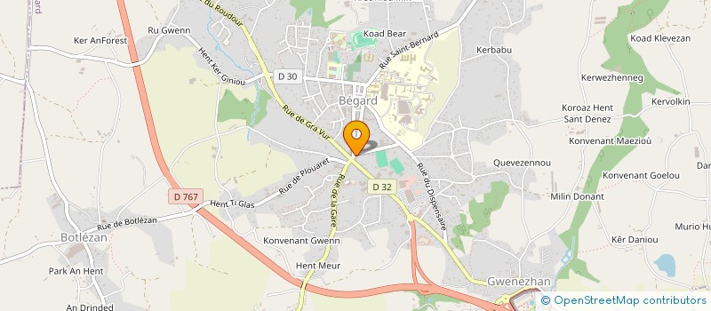 localisation de l'entreprise BRETAGNE AVENIR SPORT SOLUTIONS (BA2S) à BEGARD