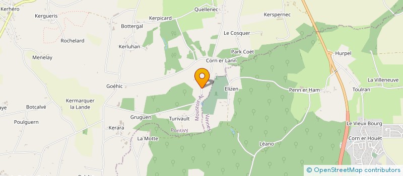 localisation de l'entreprise BRETAGNE BUISSONNIERE VOYAGES  MOUSTOIR-AC