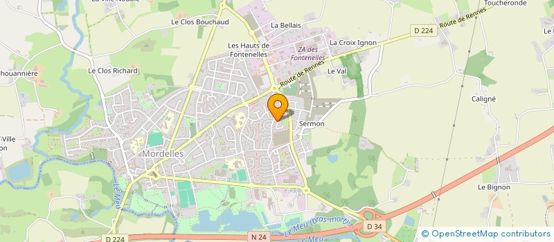 localisation de l'entreprise BRETAGNE ENVIRONNEMENT TP  MORDELLES