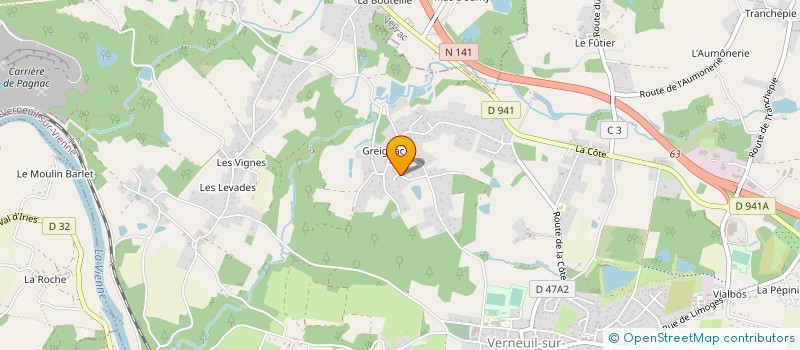 localisation de l'entreprise BRETAGNE EQUIPEMENTS LIMOUSIN FORAGE à VERNEUIL-SUR-VIENNE