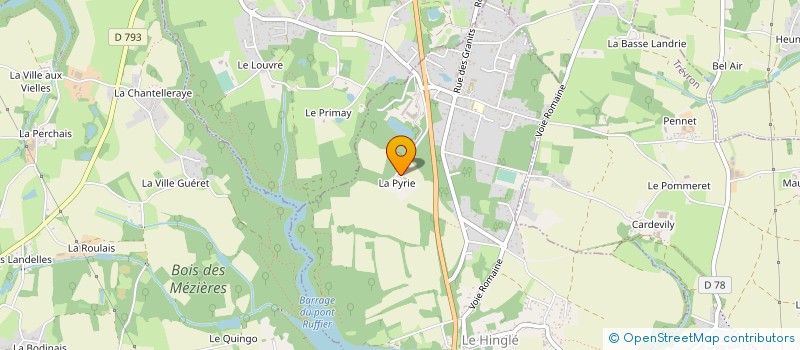 localisation de l'entreprise BRETAGNE GRANITS  LE HINGLE