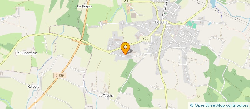 localisation de l'entreprise BRETAGNE INDUSTRIE PLASTIQUE  PEAULE