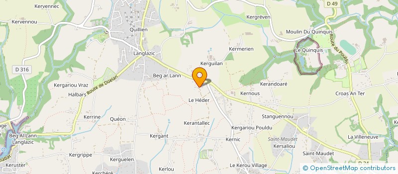 localisation de l'entreprise BRETAGNE TRAVAUX  CLOHARS-CARNOET