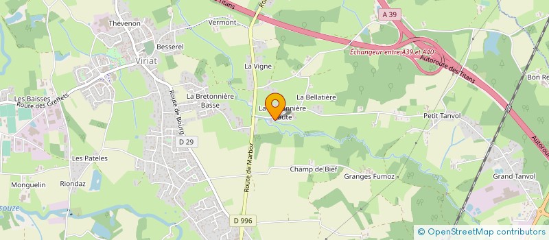 localisation de l'entreprise BREVET FRERES CARRELAGE-FAIENCES à VIRIAT