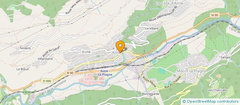 localisation de l'entreprise BRIANCON CLIVILLE GHIDINA  AIME-LA-PLAGNE