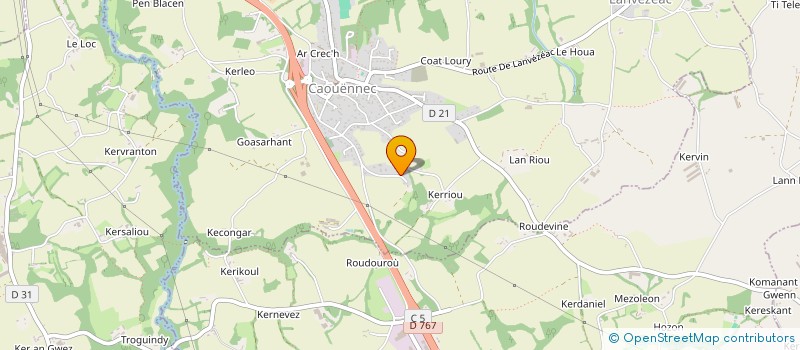 localisation de l'entreprise BRIAND ENVIRONNEMENT  CAOUENNEC-LANVEZEAC