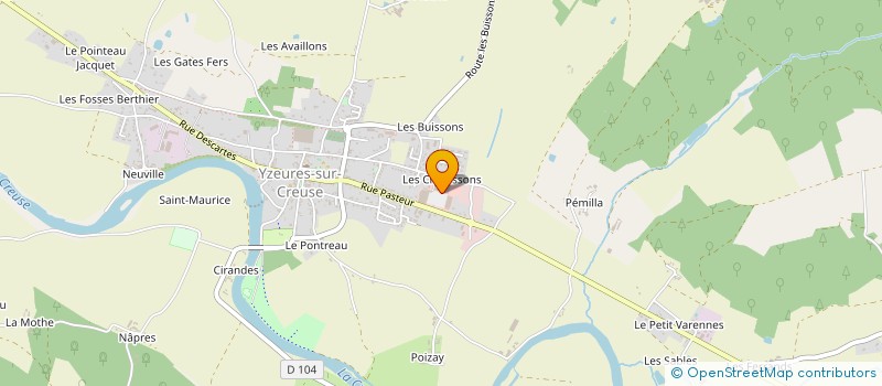 localisation de l'entreprise BRICO PASSION à YZEURES-SUR-CREUSE