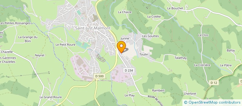 localisation de l'entreprise BRICO PLUS à SAINT-JUST-MALMONT