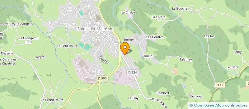 localisation de l'entreprise BRICO VELAY PILAT à SAINT-JUST-MALMONT