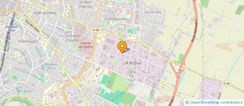 localisation de l'entreprise BRIFFAUTO à VALENCE