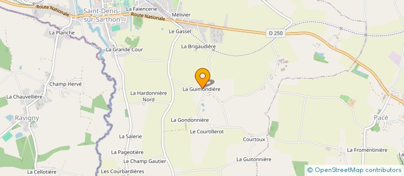 localisation de l'entreprise BRILLAND SARL à SAINT-DENIS-SUR-SARTHON