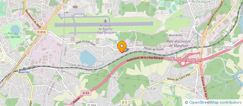 localisation de l'entreprise BRINDOS AUTOMOBILES à ANGLET