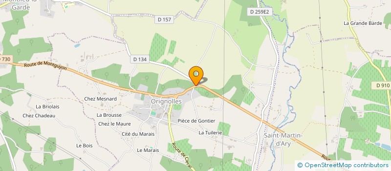 localisation de l'entreprise BRIOLET SARL  ORIGNOLLES