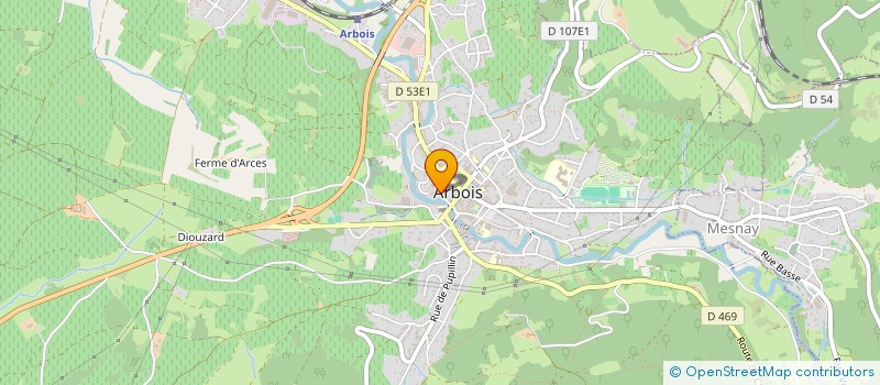 localisation de l'entreprise BRIOT COIFFURE à ARBOIS
