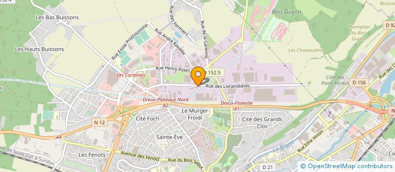localisation de l'entreprise BRITEX à DREUX