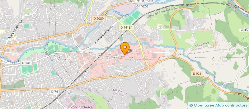 localisation de l'entreprise BRIVE CHAUFFAGE SANITAIRE à MALEMORT