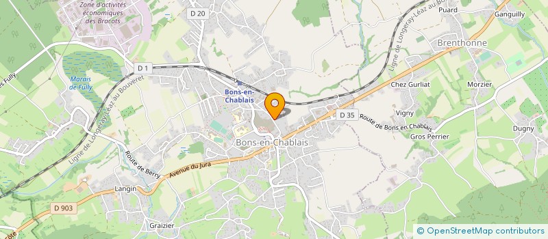 localisation de l'entreprise BRON CHAUFFAGE SANITAIRE  BONS-EN-CHABLAIS