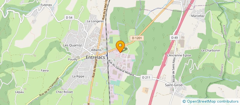 localisation de l'entreprise BROSSU CHARPENTE SARL à ENTRELACS