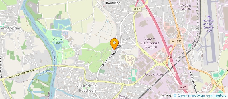 localisation de l'entreprise BRUEL MANUTENTION  ANDREZIEUX-BOUTHEON