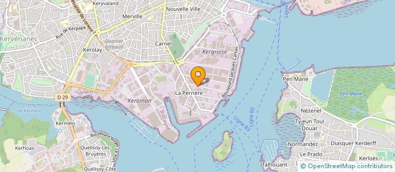 localisation de l'entreprise BRUNEEL TRANSPORTS à LORIENT