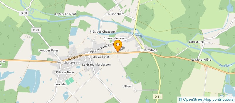 localisation de l'entreprise BRUNET'EAUX à VENDŒUVRES